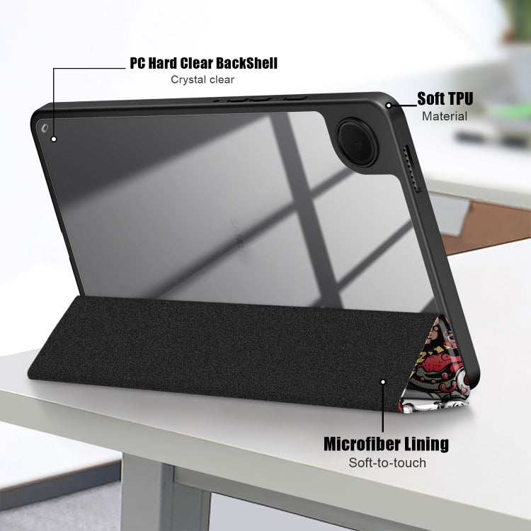 For Samsung Galaxy Tab A11 / A9 Acrylic 3-folding Painted Leather Tablet Case(Graffiti) by bashfashion