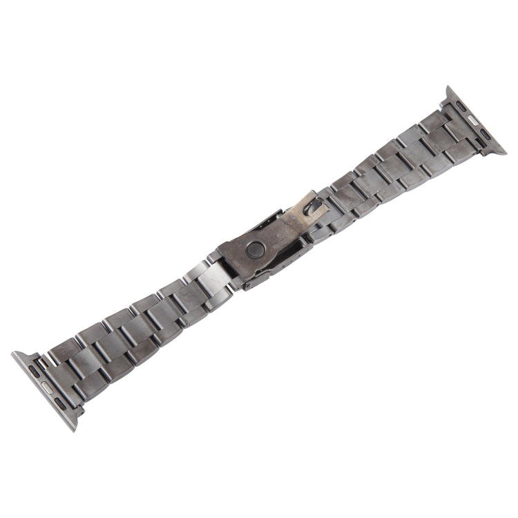 For Apple Watch SE 2022 40mm Three-Bead Stainless Steel Watch Band(Gun Color) by bashfashion