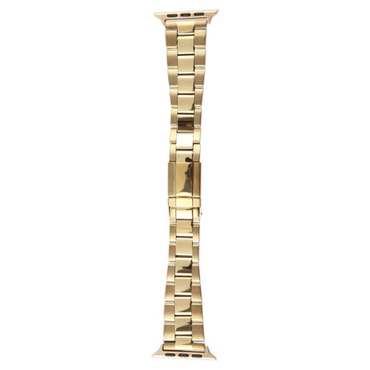 For Apple Watch Series 7 41mm Three-Bead Stainless Steel Watch Band(Gold) by bashfashion