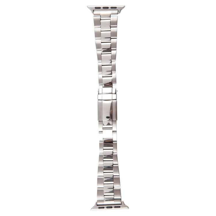 For Apple Watch SE 44mm Three-Bead Stainless Steel Watch Band(Silver) by bashfashion