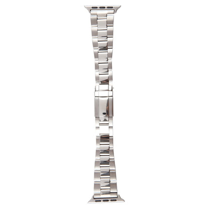 For Apple Watch Series 5 44mm Three-Bead Stainless Steel Watch Band(Silver) by bashfashion