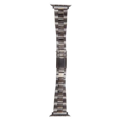 For Apple Watch Series 4 44mm Three-Bead Stainless Steel Watch Band(Gun Color) by bashfashion
