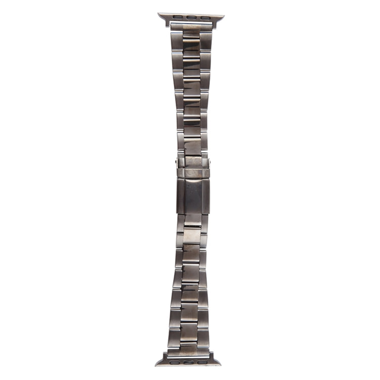 For Apple Watch Series 4 40mm Three-Bead Stainless Steel Watch Band(Gun Color) by bashfashion