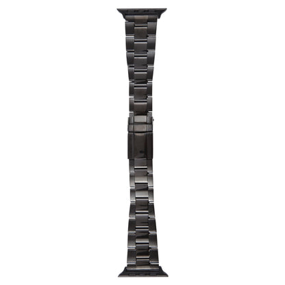 For Apple Watch Series 3 38mm Three-Bead Stainless Steel Watch Band(Black) by bashfashion