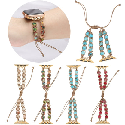 For Apple Watch Series 4 40mm Heart Stones Drawstring Chain Watch Band(Colorful) by bashfashion