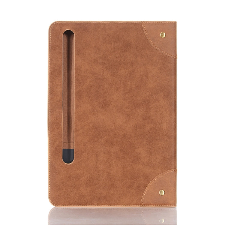 For Samsung Galaxy Tab S9 FE Retro Book Leather Tablet Case(Light Brown) by bashfashion