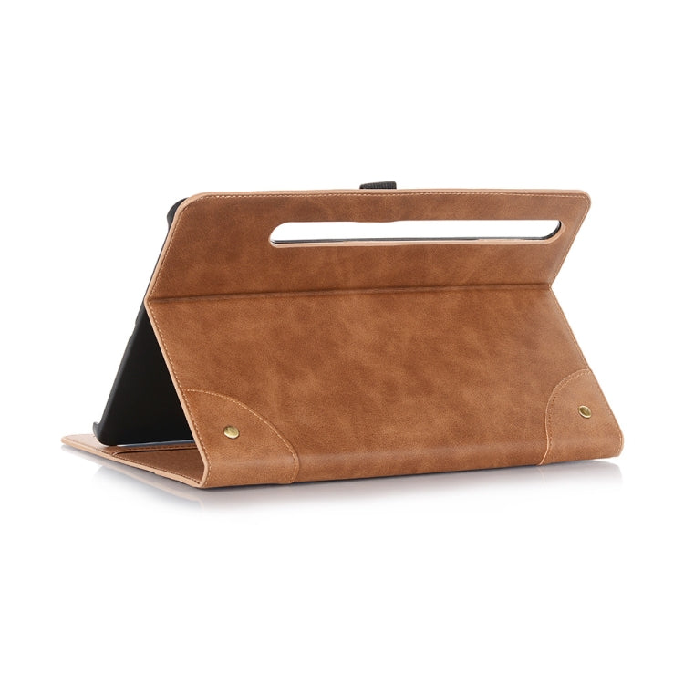 For Samsung Galaxy Tab S9 FE Retro Book Leather Tablet Case(Light Brown) by bashfashion