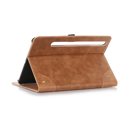 For Samsung Galaxy Tab S9 FE Retro Book Leather Tablet Case(Light Brown) by bashfashion