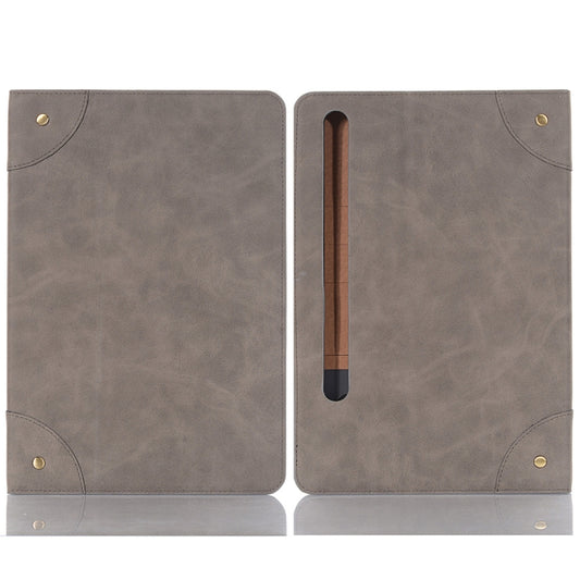 For Samsung Galaxy Tab S9 FE Retro Book Leather Tablet Case(Grey) by bashfashion