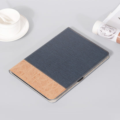 For Samsung Galaxy Tab S9 FE Cross Texture Stitching Leather Tablet Case(Dark Blue) by bashfashion