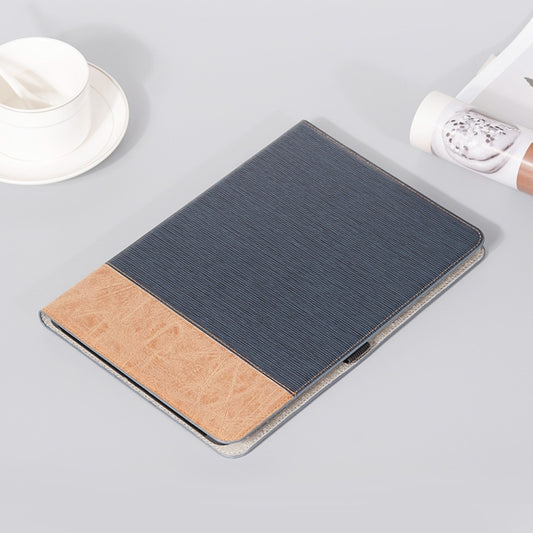 For Samsung Galaxy Tab S9 FE Cross Texture Stitching Leather Tablet Case(Dark Blue) by bashfashion