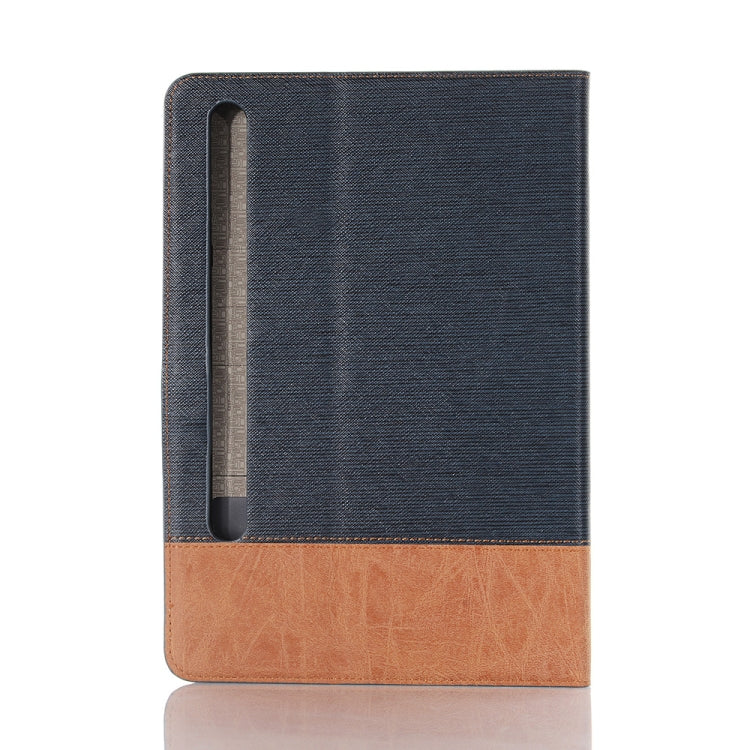 For Samsung Galaxy Tab S9 FE Cross Texture Stitching Leather Tablet Case(Dark Blue) by bashfashion
