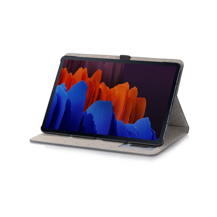 For Samsung Galaxy Tab S9 FE Cross Texture Stitching Leather Tablet Case(Dark Blue) by bashfashion