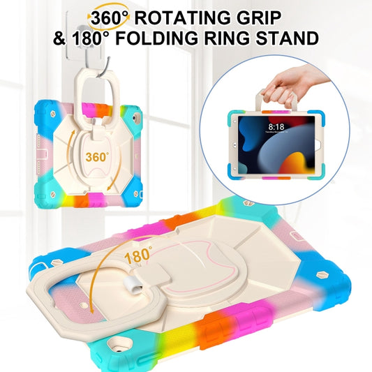 For iPad 10.2 2021 / 2020 / 2019 Contrast Color Robot Silicone Hybrid PC Tablet Case(Colorful Blue) by bashfashion