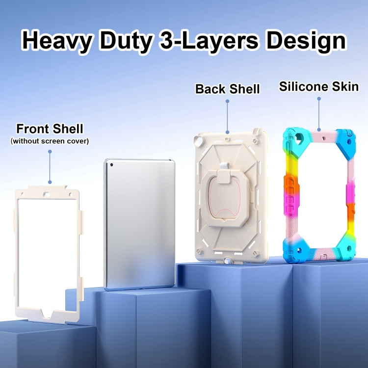 For iPad 10.2 2021 / 2020 / 2019 Contrast Color Robot Silicone Hybrid PC Tablet Case(Colorful Blue) by bashfashion