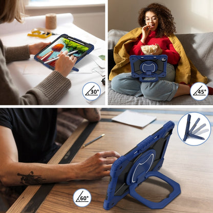 For iPad Air 13 2025 / 2024 Contrast Color Robot Silicone Hybrid PC Tablet Case(Navy Black) by bashfashion