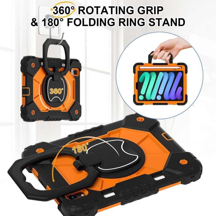For iPad mini 2024 / mini 6 Contrast Color Robot Silicone Hybrid PC Tablet Case(Black Orange) by bashfashion