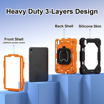 For iPad mini 2024 / mini 6 Contrast Color Robot Silicone Hybrid PC Tablet Case(Black Orange) by bashfashion