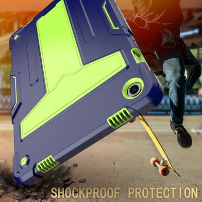 For Samsung Galaxy Tab A9+ T Holder Robot Silicone Hybrid PC Tablet Case(Navy Yellow Green) by bashfashion