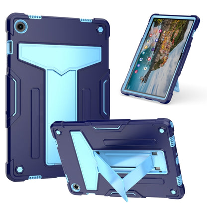 For Samsung Galaxy Tab A9+ T Holder Robot Silicone Hybrid PC Tablet Case(Navy Blue Blue) by bashfashion