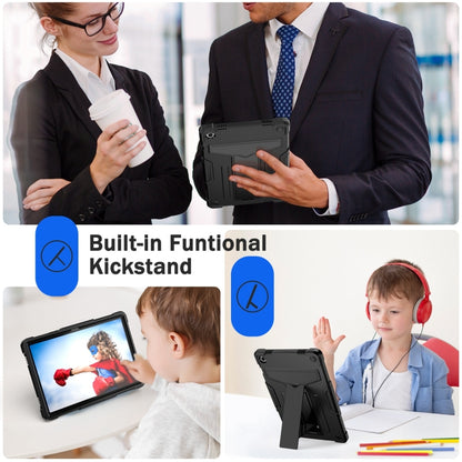 For Samsung Galaxy Tab A9+ T Holder Robot Silicone Hybrid PC Tablet Case(Black) by bashfashion