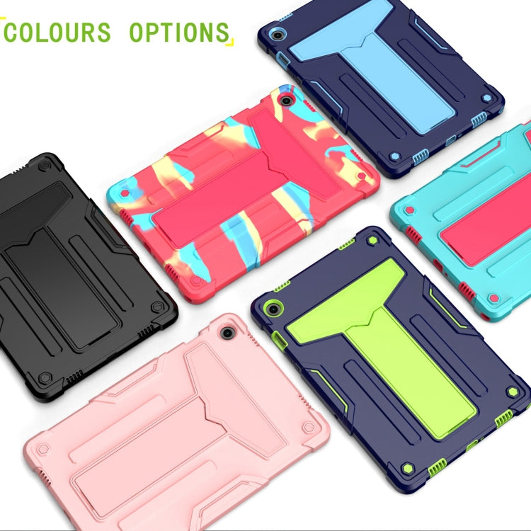 For Samsung Galaxy Tab A9+ T Holder Robot Silicone Hybrid PC Tablet Case(Black) by bashfashion