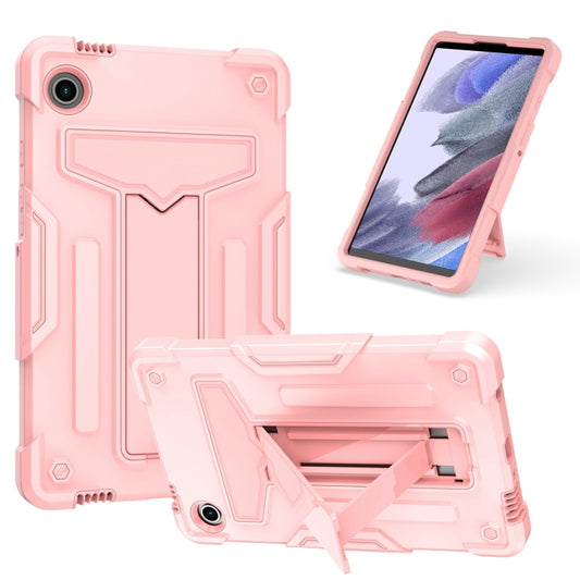 For Samsung Galaxy Tab A9 T Holder Robot Silicone Hybrid PC Tablet Case(Rose Gold) by bashfashion