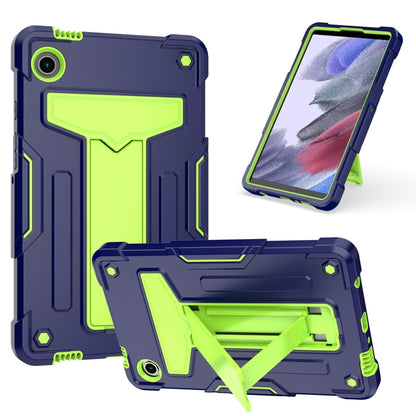 For Samsung Galaxy Tab A9 T Holder Robot Silicone Hybrid PC Tablet Case(Navy Yellow Green) by bashfashion