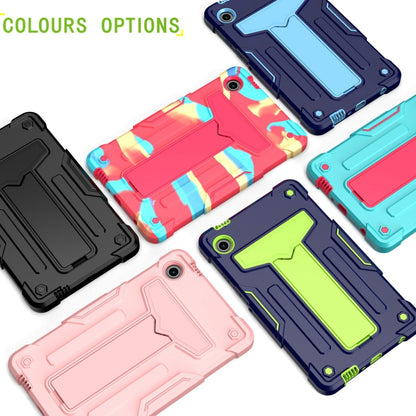For Samsung Galaxy Tab A9 T Holder Robot Silicone Hybrid PC Tablet Case(Navy Yellow Green) by bashfashion
