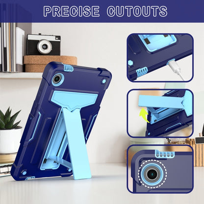 For Samsung Galaxy Tab A9 T Holder Robot Silicone Hybrid PC Tablet Case(Navy Blue Blue) by bashfashion