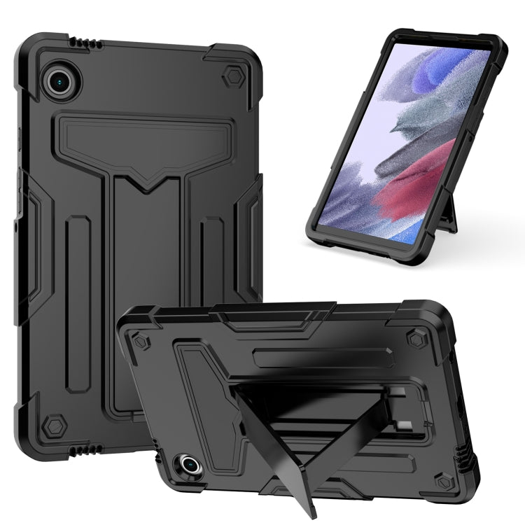 For Samsung Galaxy Tab A9 T Holder Robot Silicone Hybrid PC Tablet Case(Black) by bashfashion