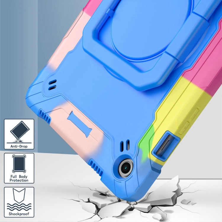 For Samsung Galaxy Tab A9+ Handle Robot Silicone Hybrid PC Tablet Case(Camouflage Blue) by bashfashion