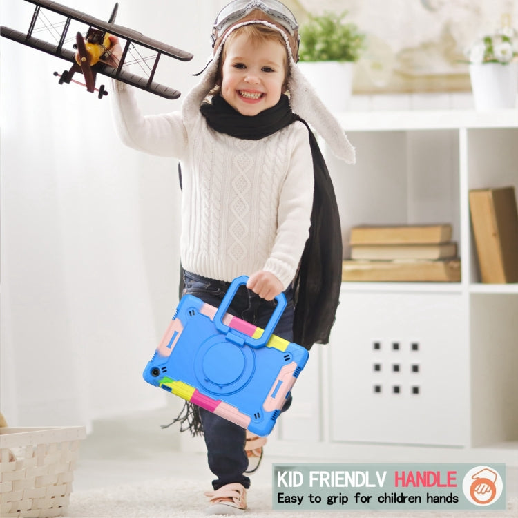 For Samsung Galaxy Tab A9+ Handle Robot Silicone Hybrid PC Tablet Case(Camouflage Blue) by bashfashion