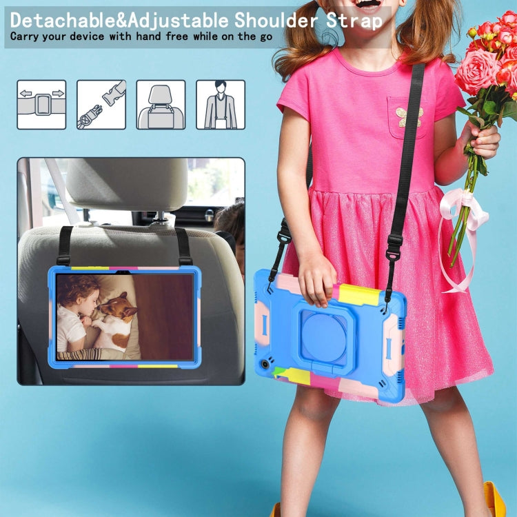 For Samsung Galaxy Tab A9+ Handle Robot Silicone Hybrid PC Tablet Case(Camouflage Blue) by bashfashion