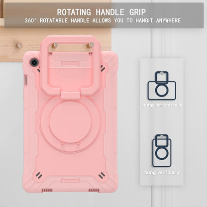 For Samsung Galaxy Tab A9+ Handle Robot Silicone Hybrid PC Tablet Case(Rose Gold) by bashfashion