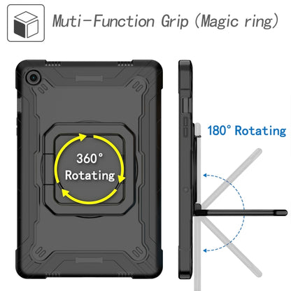 For Samsung Galaxy Tab A9+ Handle Robot Silicone Hybrid PC Tablet Case(Black) by bashfashion