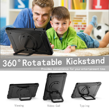 For Samsung Galaxy Tab A9+ Handle Robot Silicone Hybrid PC Tablet Case(Black) by bashfashion