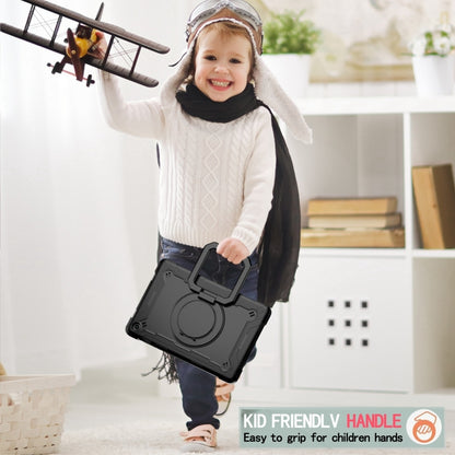 For Samsung Galaxy Tab A9+ Handle Robot Silicone Hybrid PC Tablet Case(Black) by bashfashion