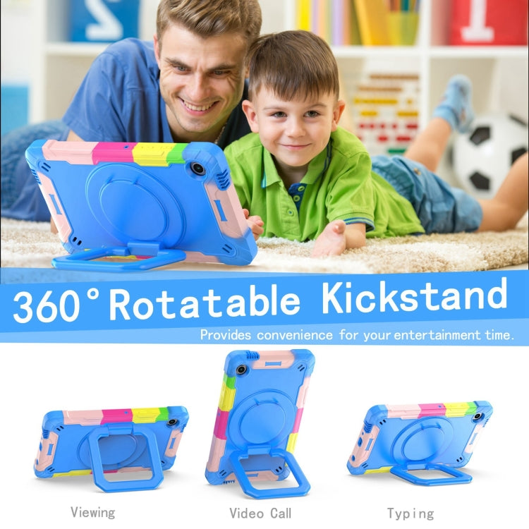 For Samsung Galaxy Tab A9 Handle Robot Silicone Hybrid PC Tablet Case(Camouflage Blue) by bashfashion