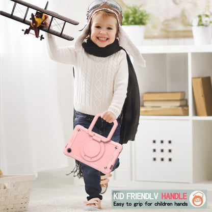 For Samsung Galaxy Tab A9 Handle Robot Silicone Hybrid PC Tablet Case(Rose Gold) by bashfashion