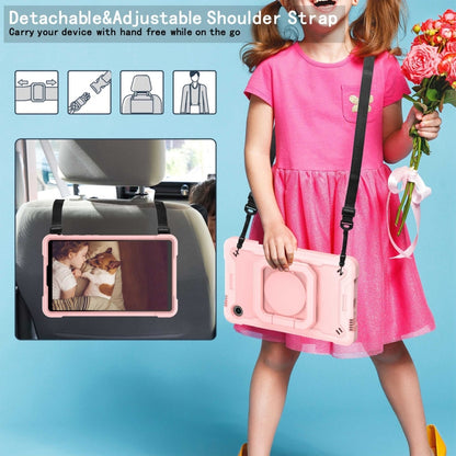 For Samsung Galaxy Tab A9 Handle Robot Silicone Hybrid PC Tablet Case(Rose Gold) by bashfashion