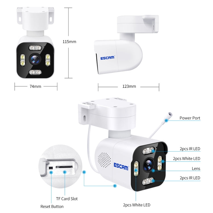 ESCAM PT303 3MP HD Motion Detection APP Control Pan & Tilt WiFi IP Camera(EU Plug) by ESCAM