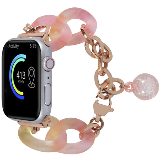 For Apple Watch Series 9 41mm Gradient Resin Chain Watch Band(Pink) by bashfashion