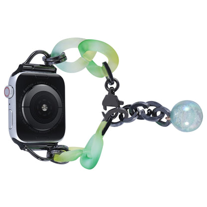 For Apple Watch SE 2022 40mm Gradient Resin Chain Watch Band(Green) by bashfashion