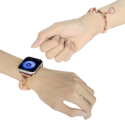 For Apple Watch SE 44mm Gradient Resin Chain Watch Band(Pink) by bashfashion
