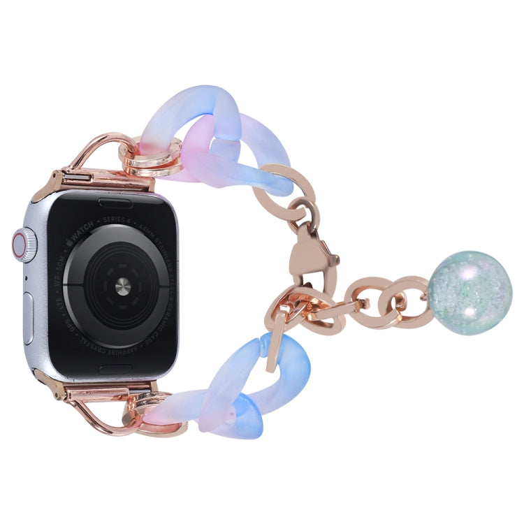 For Apple Watch Series 5 44mm Gradient Resin Chain Watch Band(Blue) by bashfashion