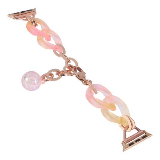 For Apple Watch Series 4 44mm Gradient Resin Chain Watch Band(Pink) by bashfashion