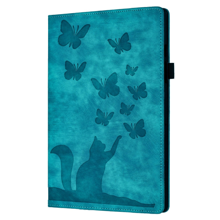 For iPad Pro 11 2025 / 2024 Butterfly Cat Embossing Leather Tablet Case(Sky Blue) by bashfashion