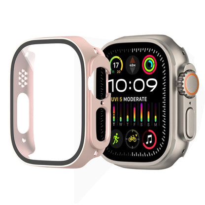 For Apple Watch Ultra 3 / 2 / 1 Ultra 49mm Painting PC Hybrid Tempered Film Integrated Watch Case(Rose Gold) by bashfashion