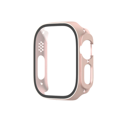 For Apple Watch Ultra 3 / 2 / 1 Ultra 49mm Painting PC Hybrid Tempered Film Integrated Watch Case(Rose Gold) by bashfashion